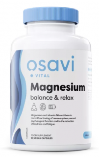 Osavi Magnesium balance & relax, Hořčík+ B6 + zinek, 90 rostlinných kapslí  Výživový doplnok