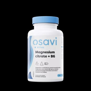 Osavi Magnesium citrate + B6, Hořčík citrát + B6, 375 mg + 4,2 mg, 90 rostlinných kapslí  Výživový doplnok