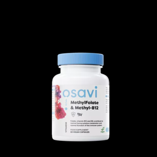 Osavi MethylFolate & Methyl-B12, Kyselina listová a Vitamín B12, 60 rostlinných kapslí  doplnok stravy