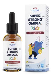 Osavi Super Strong Omega Kids, Extra silné Omega 3 pro děti, 1160 mg, citrón, 50 ml  Výživový doplnok