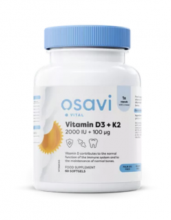 Osavi Vitamín D3 + K2, 2000 IU + 100 μg, 60 softgelových kapslí  Výživový doplnok