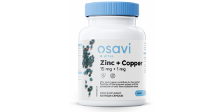 Osavi Zinc + Copper, 15 mg + 1 mg, 120 vegan kapslí  Výživový doplnok