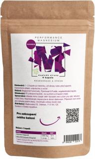 Performance Magnesium 1000 mg, vzorka, 4 kapsule, (Horčík 200 mg + Vitamín B6)