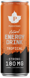 Puhdistamo Natural Energy Drink Tropical Strong, Energetický drink, Tropické ovoce, 330 ml