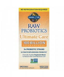 RAW Probiotika - dokonalá starostlivosť, 100 mld CFU, 34 probiotických kmeňov, 30 rastlinných kapsúl