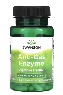 Swanson Anti-gas enzyme, trávicí enzymy, 90 rostlinných kapslí  Výživový doplnok