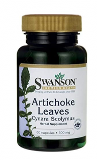 Swanson Artichoke Leaves (Listy artyčokov), 500 mg, 60 kapsúl