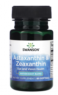 Swanson Astaxanthin & Zeaxanthin, 60 kapslí  Výživový doplnok