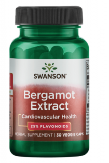Swanson Bergamot Extract with BERGAVIT (Extrakt z Bergamotu), 500mg, 30 rastlinných kapsúl