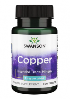Swanson Copper (meď) 2 mg, 300 tabliet