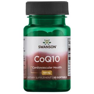 Swanson CoQ10 (Koenzym Q10), 100 mg, 50 softgelových kapsúl