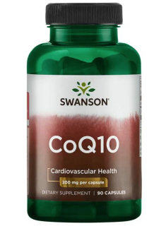 Swanson CoQ10 (koenzým Q10), 200 mg, 90 kapsúl
