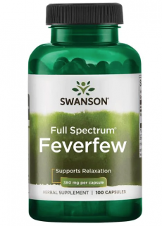 Swanson Feverfew (Rimbaba všeobecná), 380 mg, 100 kapsúl