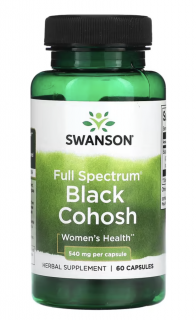 Swanson Full Spectrum Black Cohosh, 540 mg, 60 kapslí  Výživový doplnok