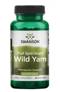 Swanson Full Spectrum Wild Yam (Dioskórea huňatá), 400 mg, 60 kapsúl