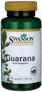 Swanson Guarana, 500 mg, 100 kapsúl