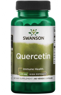 Swanson High Potency Quercetin (Vyššia účinnosť Quercetin), 475 mg, 60 rastlinných kapsúl