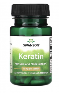 Swanson Keratin, 50 mg, 60 kapslí  Výživový doplnok