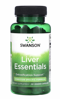 Swanson Liver Essentials, podpora jater, 90 rostlinných kapslí  Výživový doplnok