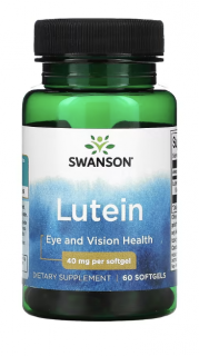 Swanson Lutein (zdraví očí), 40 mg, 60 softgelových kapslí  Výživový doplnok