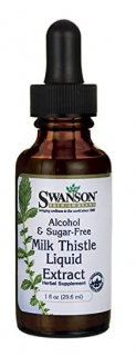 Swanson Milk Thistle (Pestrec mariánsky) - liquid extract, 29 ml, bez cukru a alkoholu