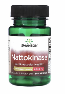 Swanson Nattokinase, natokináza, 100 mg, 30 kapslí