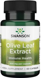 Swanson Olive Leaf Extract 500mg (Extrakt z olivového oleja), 60 kapsúl