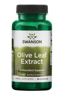 Swanson Olive Leaf Extract 750 mg Super Strength (Extrakt z olivového oleja), 60 kapsúl