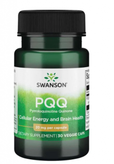 Swanson PQQ Pyrroloquinoline Quinone, 20 mg, 30 rastlinných kapsúl