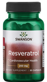 Swanson Resveratrol, 250 mg, 30 kapsúl