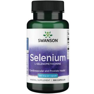 Swanson Selenium (L-selenomethionine), 100 mcg, 200 kapsúl