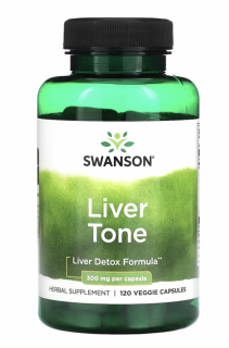 Swanson Tone Liver Detox Formula, podpora jater, 300 mg, 120 rostlinných kapslí  Výživový doplnok