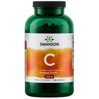 Swanson Vitamin C + Extrakt zo šípok, 1000 mg, 250 kapsúl