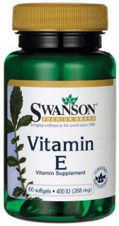 Swanson Vitamin E 400 IU, 60 softgelových kapsúl