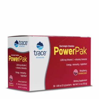 Trace Minerals Electrolyte Stamina Power Pak, vitamíny a minerály, malinová příchuť, 30 sáčků  Výživový doplnok