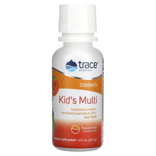 Trace Minerals Kids Multi, Tropical Punch, dětský multivitamín, 237 ml  Výživový doplnok