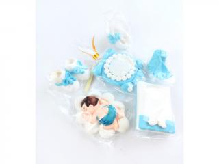 Bábätko chlapček - modrá cukrová ozdoba na tortu