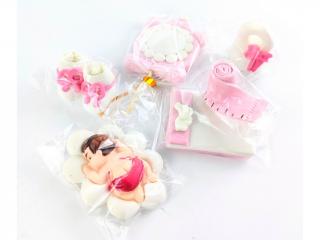 Bábätko dievčatko ružové - cukrová ozdoba na tortu