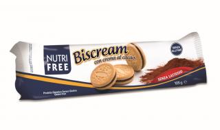 Bezlepkové sušienky plnené čokoládovým krémom Biscream NUTRI FREE 125 g