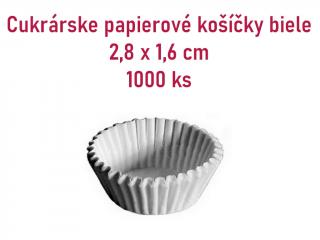 Cukrárske papierové košíčky biele 2,8 x 1,6 cm, 1000 ks