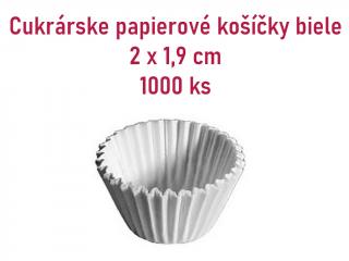 Cukrárske papierové košíčky biele 2 x 1,9 cm, 1000 ks