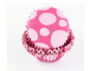 Cukrársky papierové košíčky ružové s bodkami 4 x 2,5 cm 175 ks