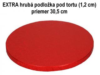 EXTRA hrubá podložka pod tortu  ČERVENÁ (1,2 cm) Ø 30,5 cm