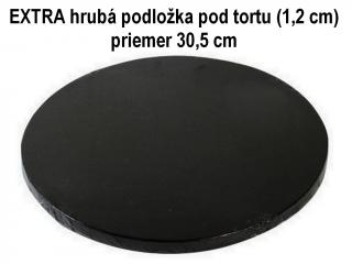 EXTRA hrubá podložka pod tortu ČIERNA (1,2 cm) Ø  30,5 cm