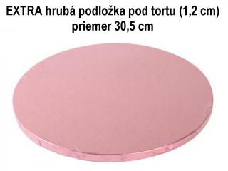 EXTRA hrubá podložka pod tortu RUŽOVÁ (1,2 cm)  Ø 30,5 cm
