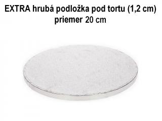 EXTRA hrubá podložka pod tortu STRIEBORNÁ (1,2 cm) Ø 20 cm