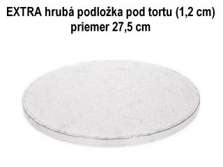 EXTRA hrubá podložka pod tortu STRIEBORNÁ (1,2 cm) Ø 27,5 cm