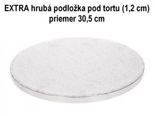EXTRA hrubá podložka pod tortu STRIEBORNÁ (1,2 cm) Ø 30,5 cm