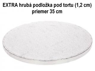 EXTRA hrubá podložka pod tortu strieborná (1,2 cm) Ø 35 cm