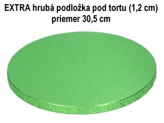 EXTRA hrubá podložka pod tortu ZELENÁ (1,2 cm) Ø 30,5 cm
